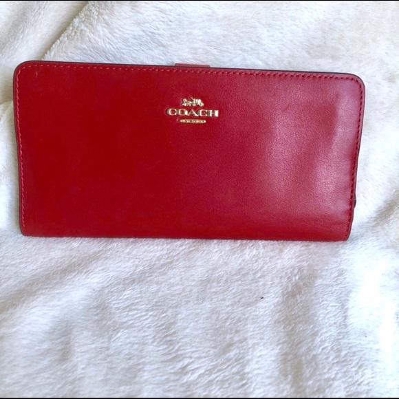 Coach Handbags - COACH Cherry Red Bifold Wallet